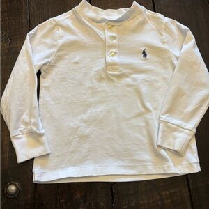 Polo by Ralph Lauren White Long-Sleeve Henley with Navy Pony